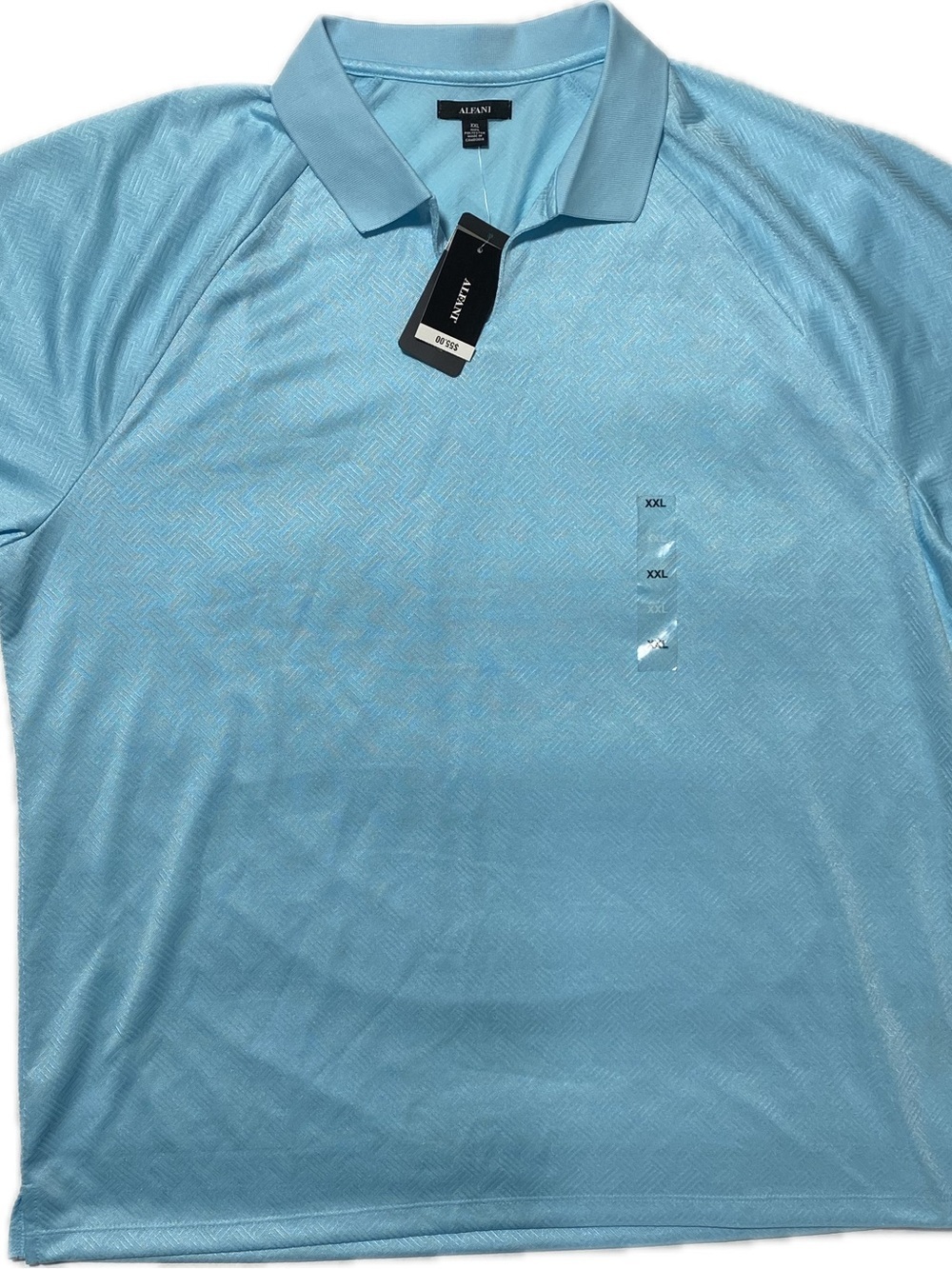 Alfani Men’s Light Blue Polo with Subtle Texture
